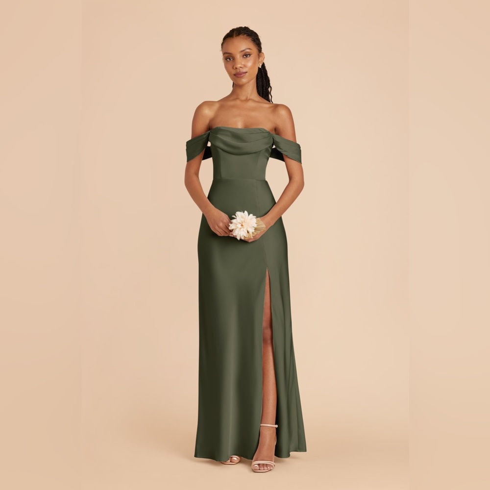 Mia Matte Satin Convertible Dress Olive